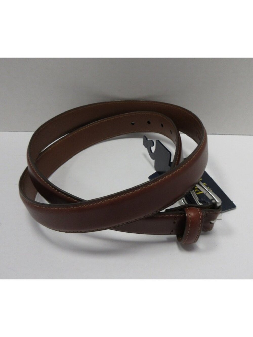 Polo Ralph Lauren Belt 42 Tan Cow Leather Silver Buckle Classic Pony